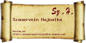 Szauervein Hajnalka névjegykártya